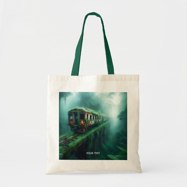 Fantasy Cute Old Past Train Tote Bag (Front)