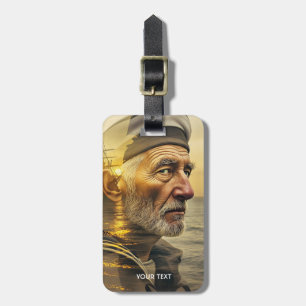 Fantasy Cute Old Sailor Sea Luggage Tag