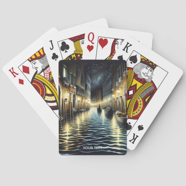 Fantasy Cute Old Venice Canal Playing Cards (Back)