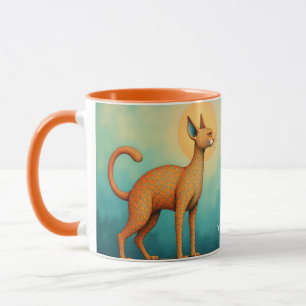 Fantasy Cute Orange Abstract Cat Mug