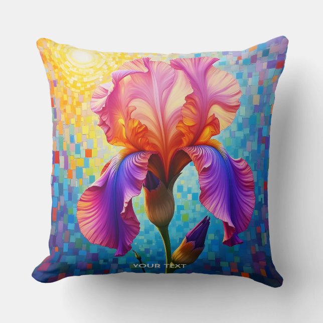 Fantasy Cute  Orange Pink Flower Cushion (Front)