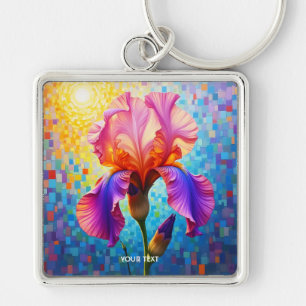 Fantasy Cute Orange Pink Flower Key Ring