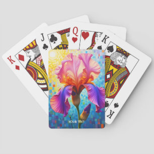 Fantasy Cute  Orange Pink Flower Playing Cards