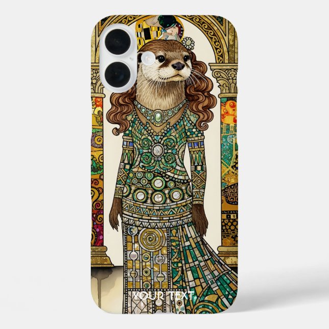 Fantasy Cute Otter Art Deco Case-Mate iPhone Case (Back)