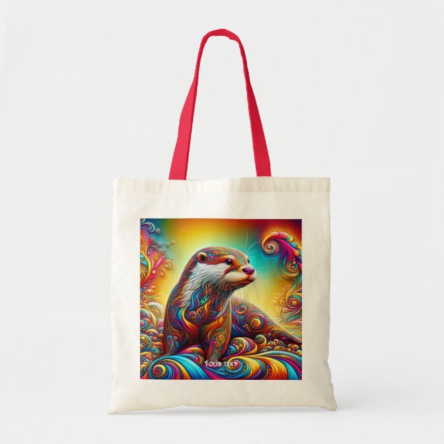 Fantasy Cute Otter Colours Dance Tote Bag (Front)