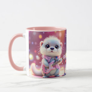 Fantasy Cute Otter Pop Star Mug