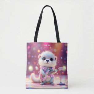 Fantasy Cute Otter Pop Star Tote Bag