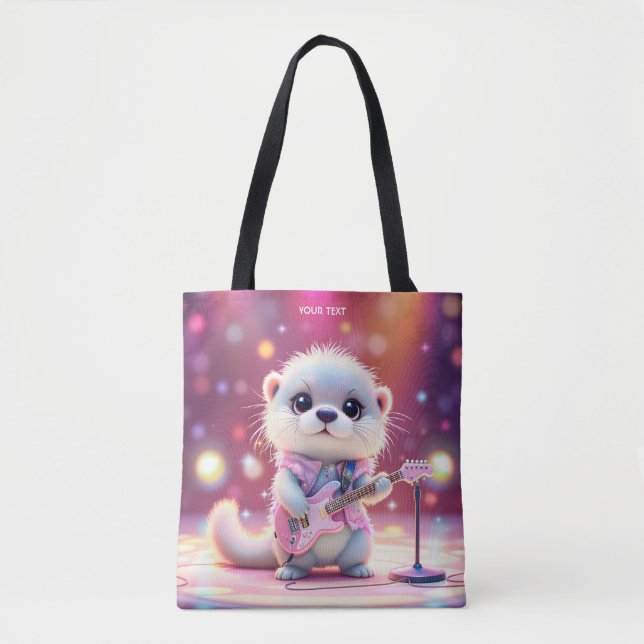 Fantasy Cute Otter Pop Star  Tote Bag (Front)