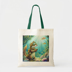 Fantasy Cute Otter Steampunk Suit Tote Bag