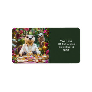 Fantasy Cute Otter Tea Party Label