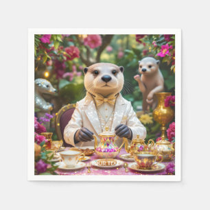 Fantasy Cute Otter Tea Party Napkin