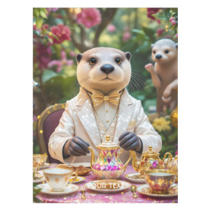 Fantasy Cute Otter Tea Party Tablecloth