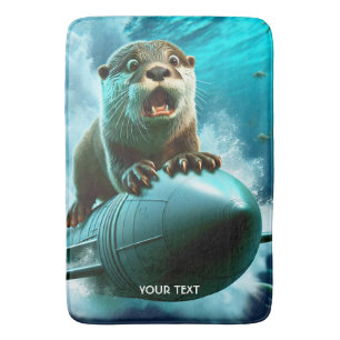 Fantasy Cute Otter Torpedo Sea Bath Mat
