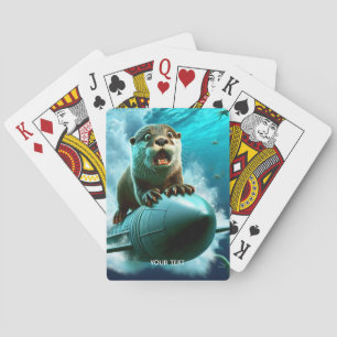 Fantasy Cute Otter Torpedo Sea Playing Cards