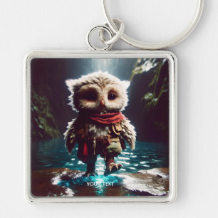 Fantasy Cute Owl Adventurer Water Key Ring