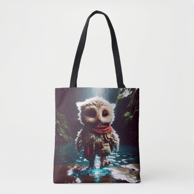 Fantasy Cute Owl Adventurer Water Tote Bag (Front)
