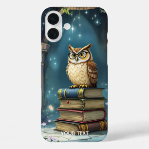 Fantasy Cute Owl Glasses Books iPhone 16 Plus Case