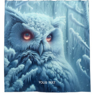 Fantasy Cute Owl Snow Winter Shower Curtain