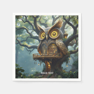 Fantasy Cute Owl Tree Forest Napkin