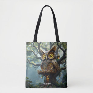 Fantasy Cute Owl Tree Forest Tote Bag