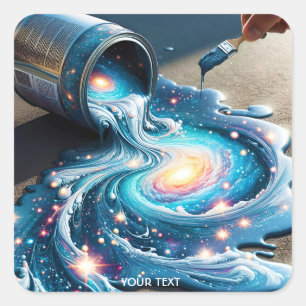 Fantasy Cute Paint Space Stars Square Sticker
