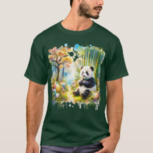 Fantasy Cute Panda Bamboo Forest T-Shirt