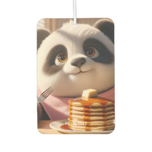 Fantasy Cute Panda Eating Pancakes Car Air Freshener
