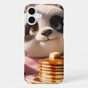 Fantasy Cute Panda Eating Pancakes iPhone 16 Plus Case