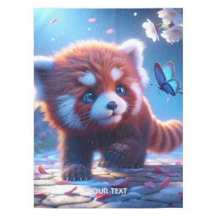 Fantasy Cute Panda Red Butterfly Tablecloth