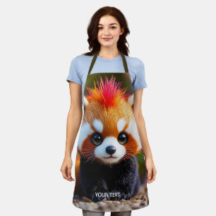 Fantasy Cute Panda Red Hai Apron