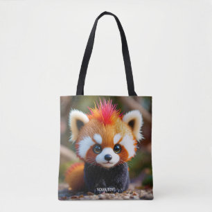 Fantasy Cute Panda Red Hai Tote Bag