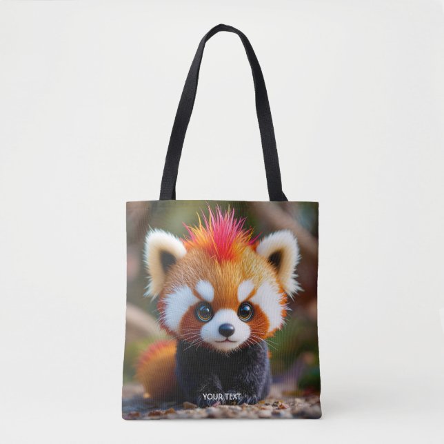 Fantasy Cute Panda Red Hai Tote Bag (Front)