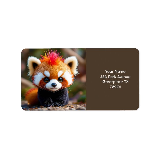 Fantasy Cute Panda Red Hair Label (Front)