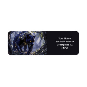 Fantasy Cute Panther Scale Armor Return Address Label