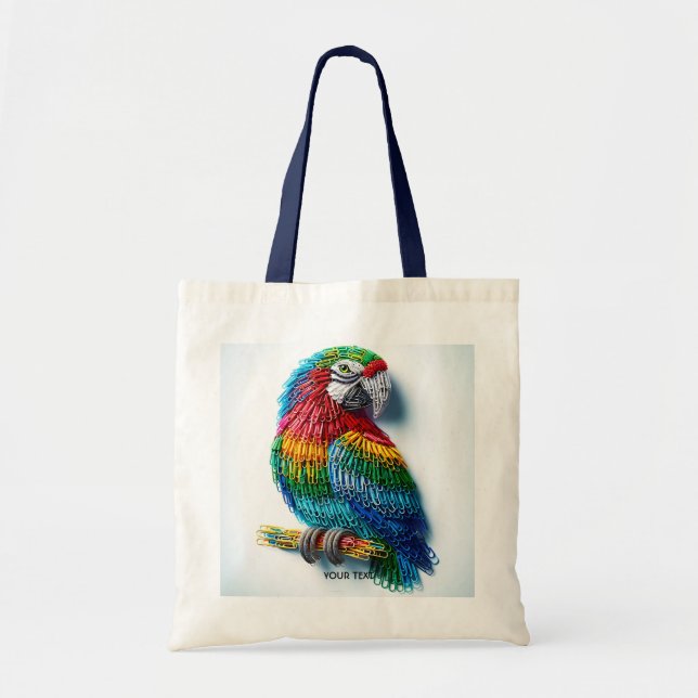 Fantasy Cute Paper Clips Bird Tote Bag (Front)