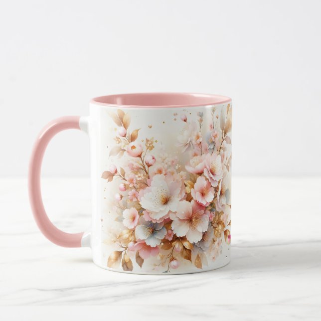 Fantasy Cute Pastel Pink Sakura Mug (Left)