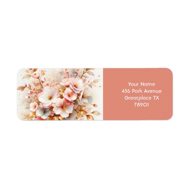 Fantasy Cute Pastel Pink Sakura Return Address Label (Front)