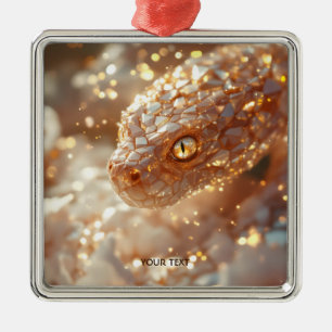 Fantasy Cute Pastel Pink Snake Metal Ornament