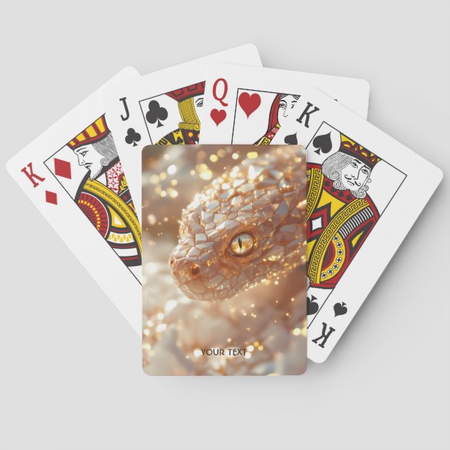 Fantasy Cute Pastel Pink Snake Playing Cards (Back)