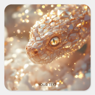 Fantasy Cute Pastel Pink Snake Square Sticker