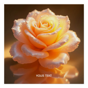 Fantasy Cute Peach Little Rose Poster