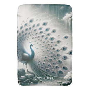 Fantasy Cute Peacock Rain Tree Bath Mat