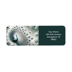Fantasy Cute Peacock Rain Tree Return Address Label
