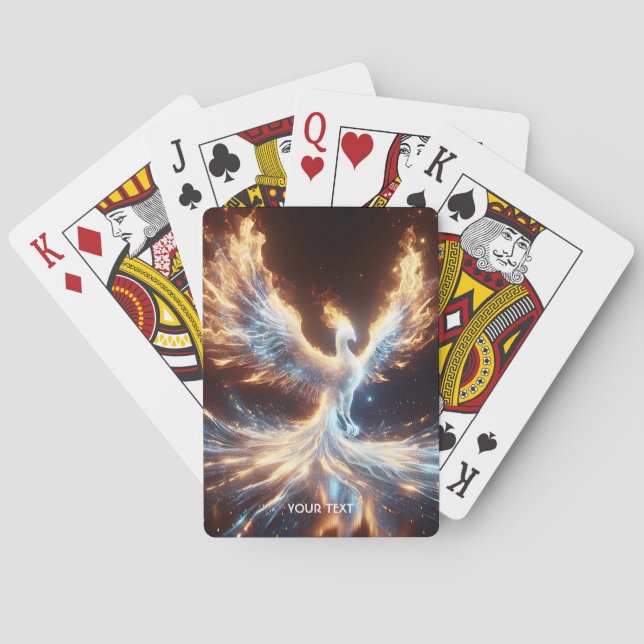 Fantasy Cute Phoenix Fire Reborn Playing Cards (Back)