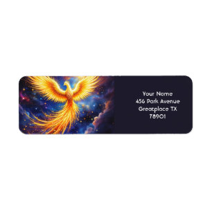 Fantasy Cute Phoenix Stars Space Return Address Label