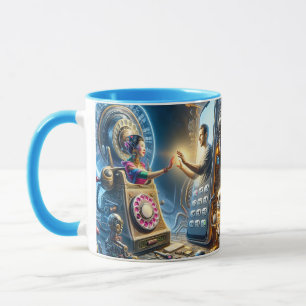 Fantasy Cute Phones Robots Men Mug