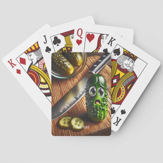 Fantasy Cute Pickles Board Jar Playing Cards (Back)