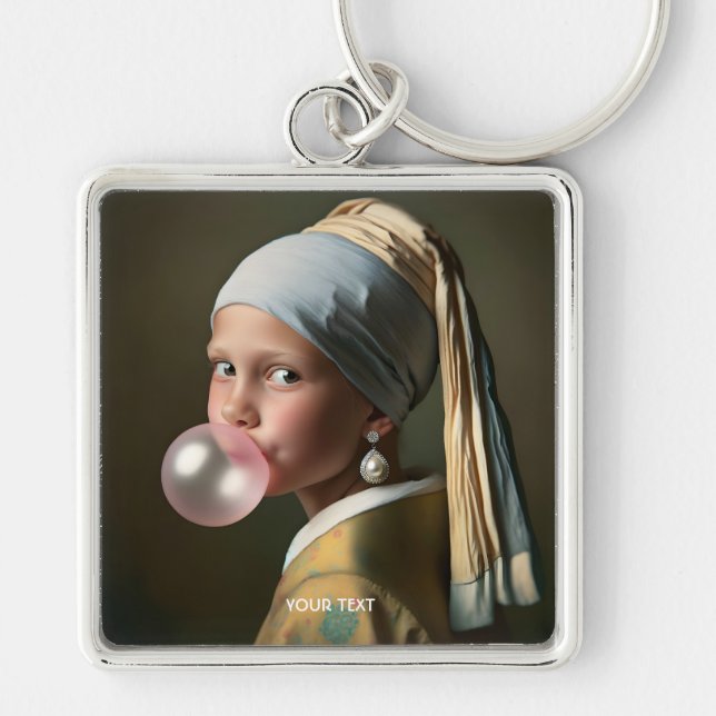 Fantasy Cute Pink Bubble Gum Key Ring (Front)