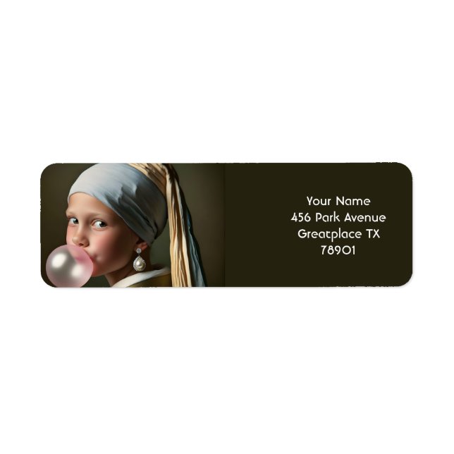 Fantasy Cute Pink Bubble Gum  Return Address Label (Front)