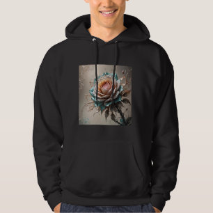 Fantasy Cute Pink Cyan Rose Hoodie